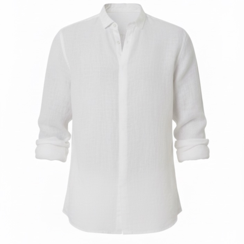Industrie - The Tennyson Linen Long Sleeve Shirt - White